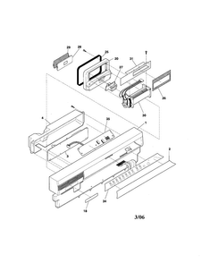 Control Panel Diagram and Parts List for GLD958JB0  Frigidaire Dishwasher