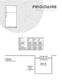 COVER Diagram and Parts List for FFHI2117LB0  Frigidaire Refrigerator