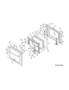 Door Diagram and Parts List for EW30ES8CRSA  Electrolux Range