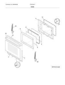 Door Diagram and Parts List for FFGF3051TWA  Frigidaire Range