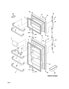 Door Diagram and Parts List for MRTC18V3MWZ  Uni Refrigerator