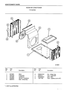 Room Air Conditioner Page 5 Diagram and Parts List for 5078C  Frigidaire Air Conditioner