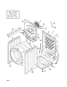 Cabinet/drum Diagram and Parts List for CFQE4000QW0  Frigidaire Dryer