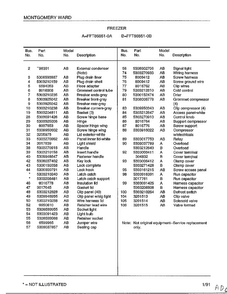 Freezer Page 2 Diagram and Parts List for 86851-0B  Frigidaire Freezer