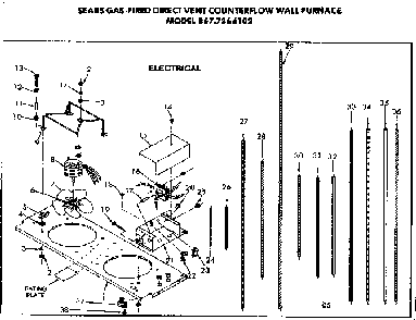 Electrical Diagram and Parts List for 8677364102  Frigidaire Furnace