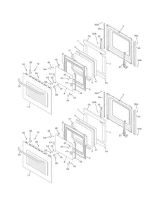 Doors Diagram and Parts List for FFET2725PSB  Frigidaire Wall Oven