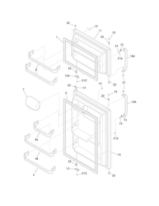 Doors Diagram and Parts List for FFTR1513LWA  Frigidaire Refrigerator