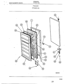 Freezer Diagram and Parts List for 43051-0A  Frigidaire Freezer