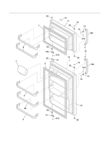 Doors Diagram and Parts List for FFTR1713LZ9  Frigidaire Refrigerator