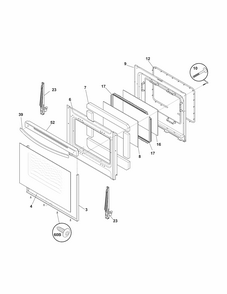 Door Diagram and Parts List for 79092709015  Kenmore Range