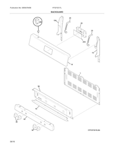 Backguard Diagram and Parts List for FFGF3017LWH  Frigidaire Range