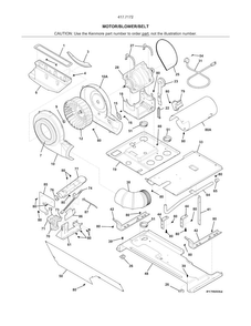 Motor/blower/belt Diagram and Parts List for 41771722511  Kenmore Washer Dryer Combo