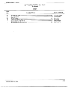 30" Floor/door Page 2 Diagram and Parts List for 2468A  Frigidaire Range
