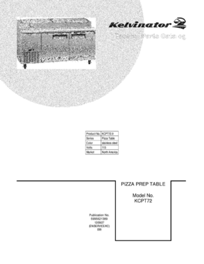 01 - COVER Diagram and Parts List for KCPT72-9  Frigidaire Miscellaneous