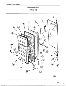 Freezer 13 Cubic Feet Diagram and Parts List for 43251-0B  Frigidaire Freezer