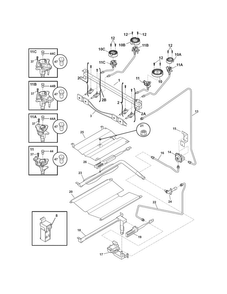 Burner Diagram and Parts List for FFGF3027LSF  Frigidaire Range