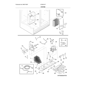 System Diagram and Parts List for LFSS2312TD3  Frigidaire Refrigerator