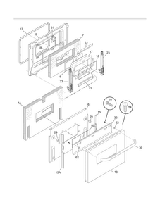 Door Diagram and Parts List for CFEF2425LSC  Frigidaire Range