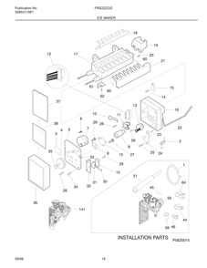 Ice Maker Diagram and Parts List for FRS22ZGGB3  Frigidaire Refrigerator
