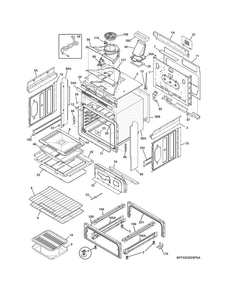 Body Diagram and Parts List for FFGS3025PSB  Frigidaire Range
