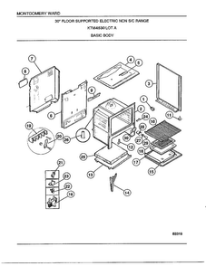 30" Range/basic Body Diagram and Parts List for 4530A  Frigidaire Range