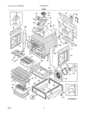 03 - BODY Diagram and Parts List for FGES3065PFK  Frigidaire Range