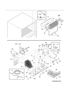 System Diagram and Parts List for 25360113411  Kenmore Refrigerator