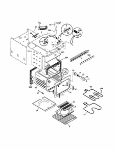 Upper Oven Diagram and Parts List for 79041392401  Kenmore Wall Oven