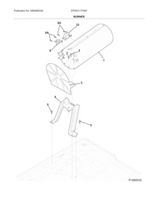 Burner Diagram and Parts List for EFDE317TIW0  Electrolux Dryer