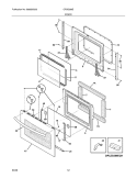 DOOR Diagram and Parts List for CPGS389ECA  Frigidaire Range