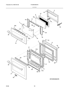 Doors Diagram and Parts List for PCWM3080AFB  Frigidaire Microwave Oven Combo
