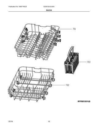 Part Location Diagram of 5304519285 Frigidaire RACK ASSEMBLY