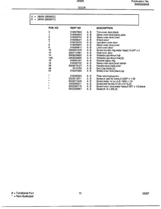 Door Page 2 Diagram and Parts List for 285860C  Frigidaire Range