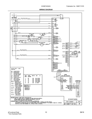 Wiring Diagram Diagram and Parts List for EI30EF45QSG  Frigidaire Range