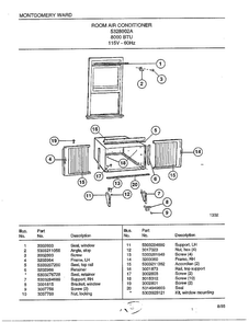 Room Air Conditioner Page 6 Diagram and Parts List for 4328002A  Frigidaire Air Conditioner