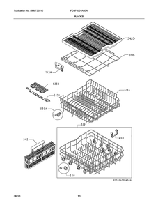 Racks Diagram and Parts List for FDSP4501AS0A  Frigidaire Dishwasher