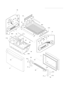 Freezer Drawer - Basket Diagram and Parts List for EI23BC65KS3  Electrolux Refrigerator