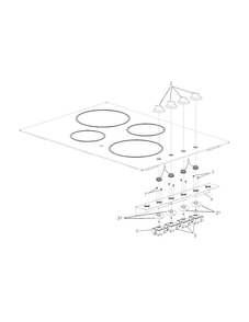 Controls Diagram and Parts List for FFEC3225MW  Frigidaire Cooktop