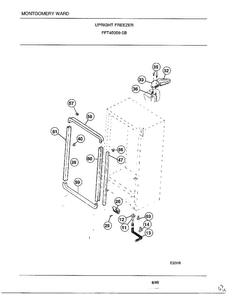 Upright Freezer Page 3 Diagram and Parts List for 45059B  Frigidaire Freezer