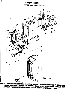 Control Parts Diagram and Parts List for 5649937710  Kenmore Microwave