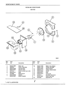 Room Air Conditioner Page 4 Diagram and Parts List for 5291003  Frigidaire Air Conditioner