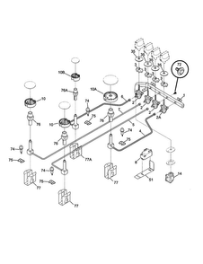 Burner Diagram and Parts List for 33009  Frigidaire Cooktop