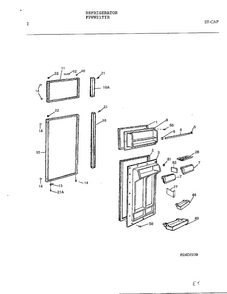 Refrigerator Diagram and Parts List for FPWW21TIR  Frigidaire Refrigerator