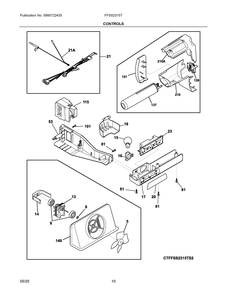 Controls Diagram and Parts List for FFSS2315TS5  Frigidaire Refrigerator