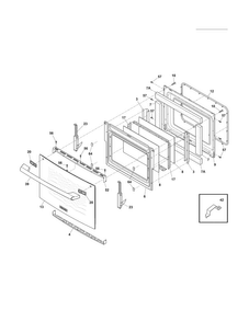 Door Diagram and Parts List for EI30DS55LBA  Electrolux Range