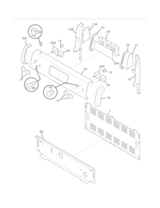 Backguard Diagram and Parts List for TEF351EWM  Tappan Range