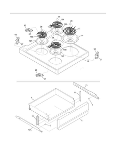 Top/drawer Diagram and Parts List for CMEF212EB7  Uni Range