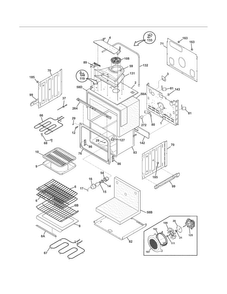 Upper Oven Diagram and Parts List for FGET2745KBB  Frigidaire Wall Oven