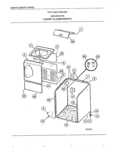 Top Load Washer/cabinet And Componets Diagram and Parts List for 6506B  Frigidaire Washer