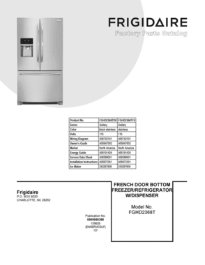 01 - Cover Sheet Diagram and Parts List for FGHD2368TD0  Frigidaire Refrigerator